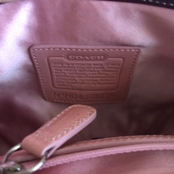 Coach Satin Mini Top Handle Leather Bag with Pave Crystals - Picture 6 of 10